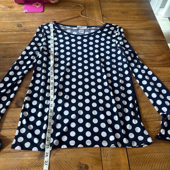 Carmen Marc valvo polka dot blouse size medium - Picture 3 of 5